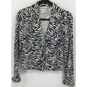 Classiques Entier Jacket Size 6 Black Zebra Blazer